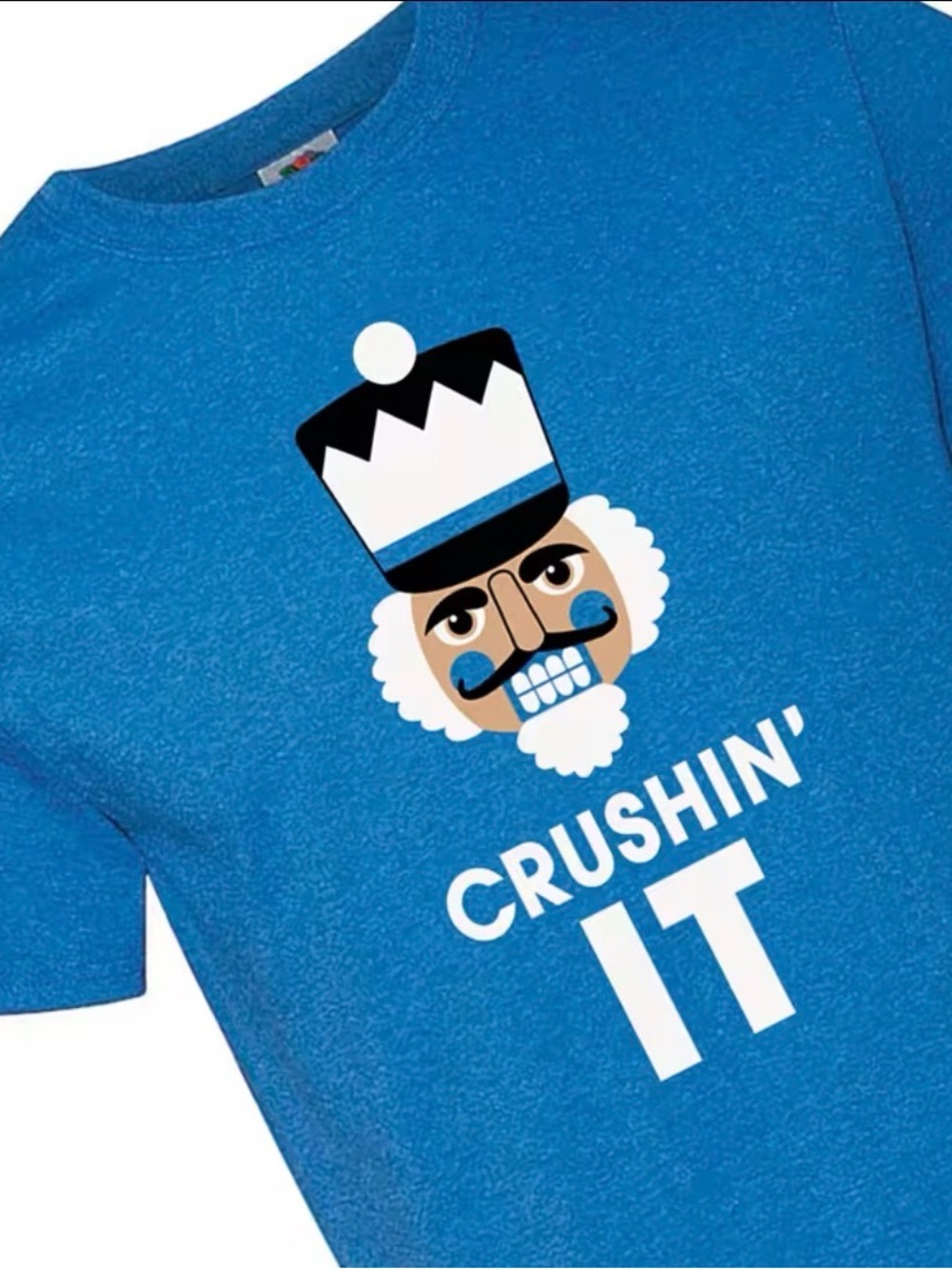 Never Worn! Fruit of the Loom Men’s Blue 'Crushin' It' Nutcracker Graphic Tee